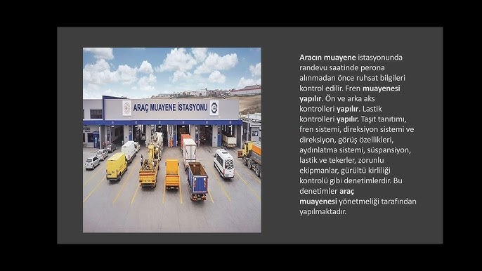 araç muayene istasyonunda araç kontrolü