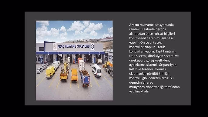 araç muayene istasyonunda araç kontrolü